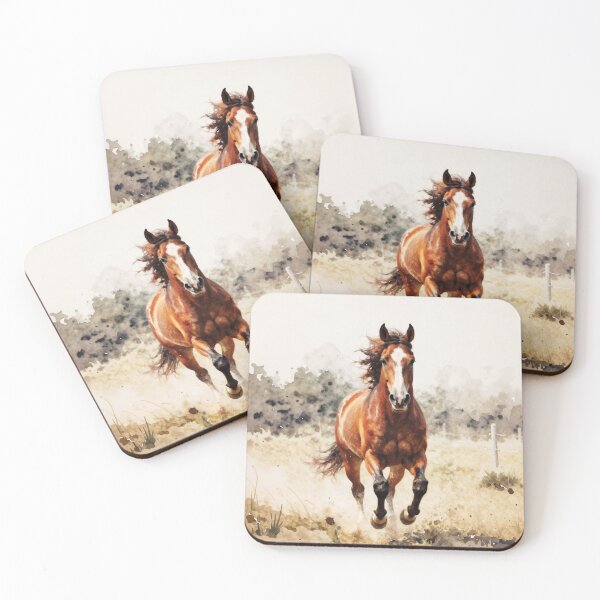 Item preview, Elegant Galloping Horses - Brown horse 1 designed and sold by Lucia Amaris Art.