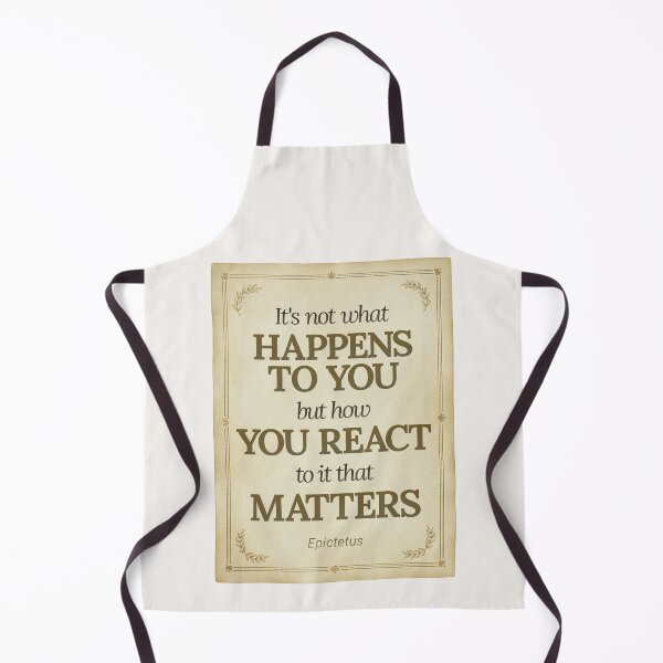 Item preview, It's not what happens to you but how you react to it that matters - Epictetus - Elegant Script Stoic Quote - Black and Gold Version designed and sold by Stoic Core.