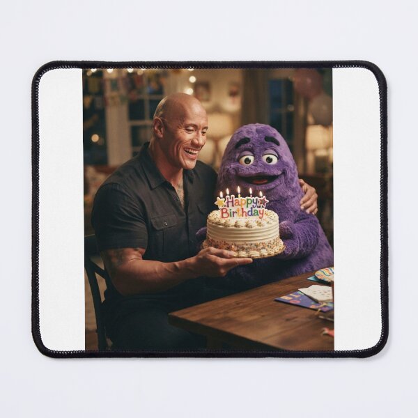 Item preview, Dwayne johnson the rock grimace Ronald mcdonald mcdonalds meme memes funny parody christmas birthday designed and sold by CheeseBlueprint.