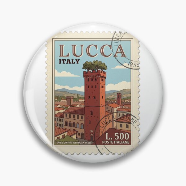 Item preview, Vintage Italy Lucca Torre Guinigi Travel Stamp designed and sold by k3rstman1.