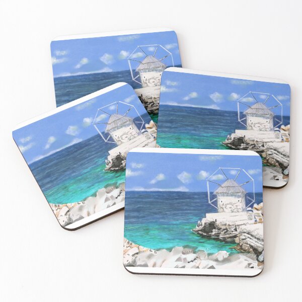 Item preview, Whispers of Amorgos, Greece - Original Painting by Steven Bulloch designed and sold by Cobalt & Stone Art.