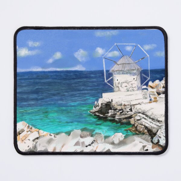 Item preview, Whispers of Amorgos, Greece - Original Painting by Steven Bulloch designed and sold by Cobalt & Stone Art.