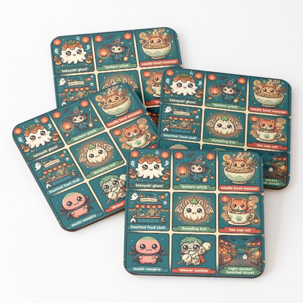 Item preview, Haunted Night Market Halloween Grid designed and sold by Teeny Quities.