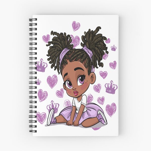Item preview, Little Cute Girl Locs Kawaii Purple Crowns and Hearts Print Pattern designed and sold by RichardRags.