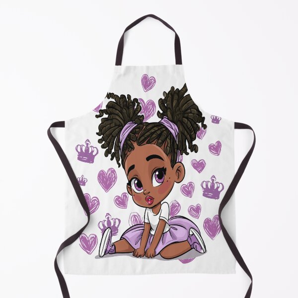 Item preview, Little Cute Girl Locs Kawaii Purple Crowns and Hearts Print Pattern designed and sold by RichardRags.
