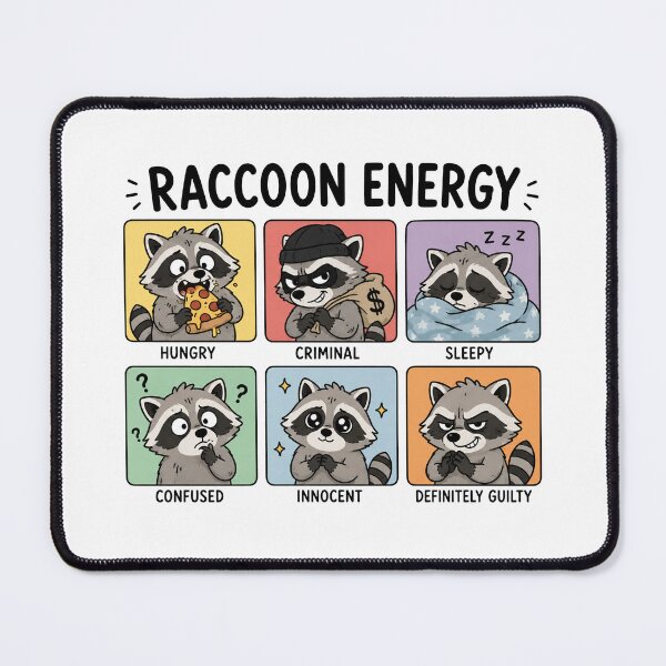 Item preview, Raccoon Energy Funny Mood Chart designed and sold by MonkiFlipp.