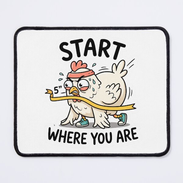 Item preview, Start Where You Are Funny Chicken Cartoon Motivation Sticker designed and sold by CreativeArtisanPrints Shop.