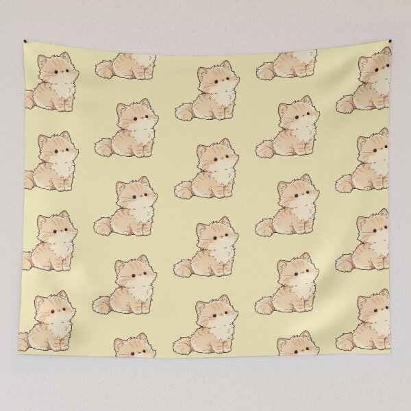 Item preview, Cute Fluffy Orange Kitten Kawaii Illustration designed and sold by jianina-alondra.