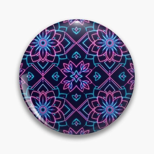 Item preview, Neon Glowing Lotus Mandala Geometric Pattern designed and sold by Owcomm.