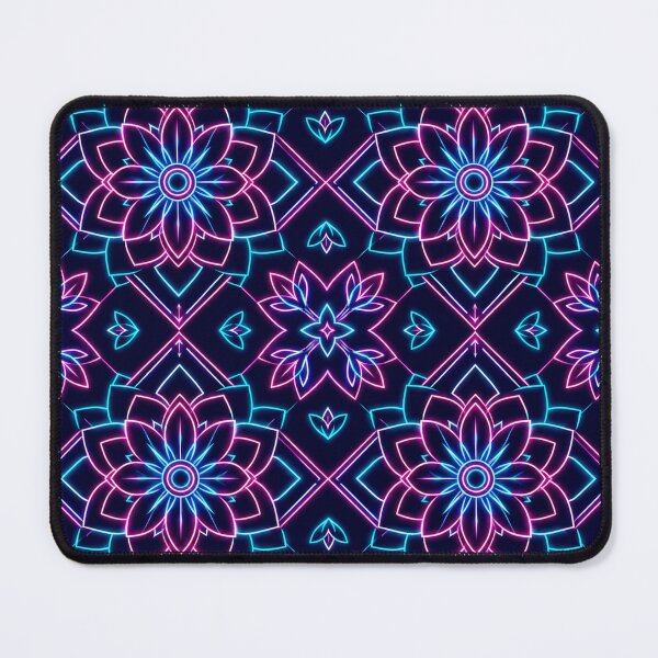 Item preview, Neon Glowing Lotus Mandala Geometric Pattern designed and sold by Owcomm.