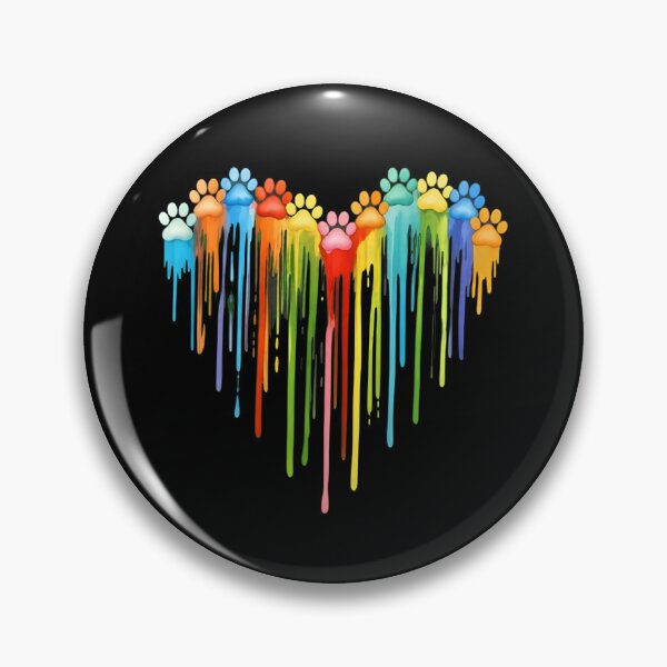 Item preview, Colorful Paw Heart Paint Drip Art designed and sold by GiaoCalonas.