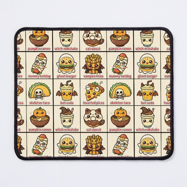 Item preview, Kawaii Halloween Food Monster Grid designed and sold by Teeny Quities.