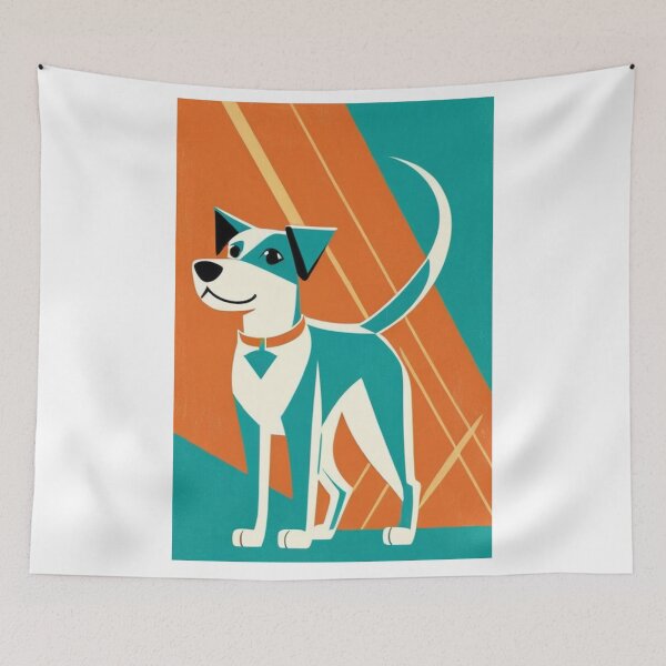 Item preview, Art - 1960s Stylized Dog, Vintage Advertising Aesthetic designed and sold by World-Pets.