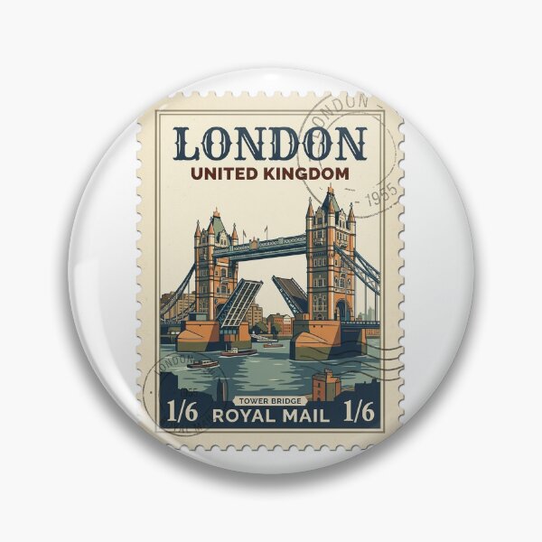 Item preview, Vintage London Tower Bridge Travel Stamp UK designed and sold by k3rstman1.