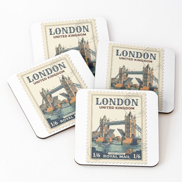 Item preview, Vintage London Tower Bridge Travel Stamp UK designed and sold by k3rstman1.
