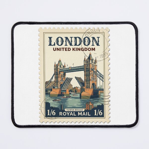 Item preview, Vintage London Tower Bridge Travel Stamp UK designed and sold by k3rstman1.