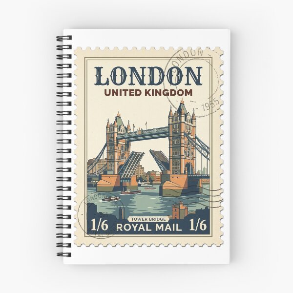 Item preview, Vintage London Tower Bridge Travel Stamp UK designed and sold by k3rstman1.
