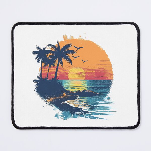 Item preview, Tropical Beach Sunset | Palm Trees Ocean Paradise Retro Vintage Landscape designed and sold by Awarrie.