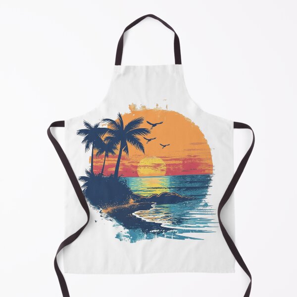 Item preview, Tropical Beach Sunset | Palm Trees Ocean Paradise Retro Vintage Landscape designed and sold by Awarrie.