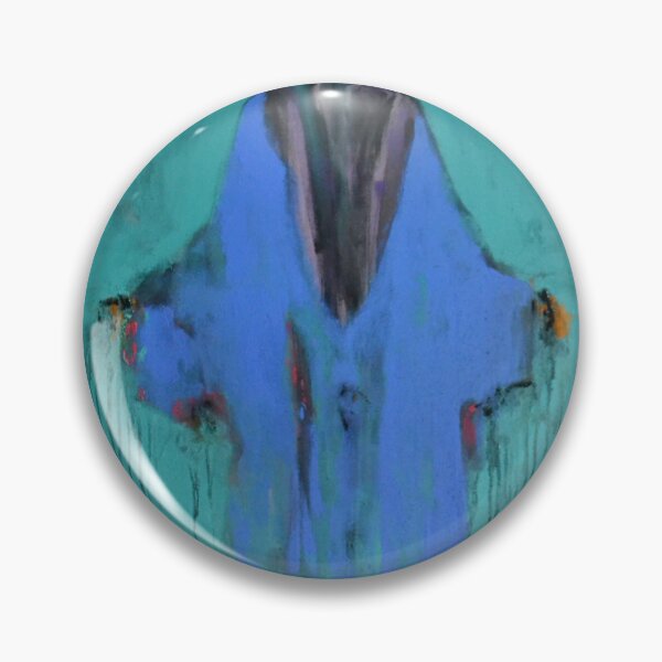Item preview, Turquoise and Blue Abstract Figure Green Face Painting designed and sold by Gela Mikava.