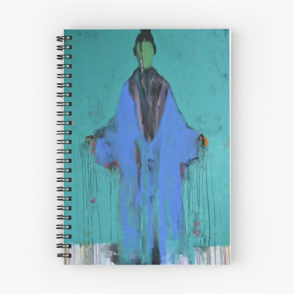 Item preview, Turquoise and Blue Abstract Figure Green Face Painting designed and sold by Gela Mikava.