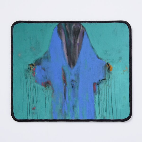 Item preview, Turquoise and Blue Abstract Figure Green Face Painting designed and sold by Gela Mikava.