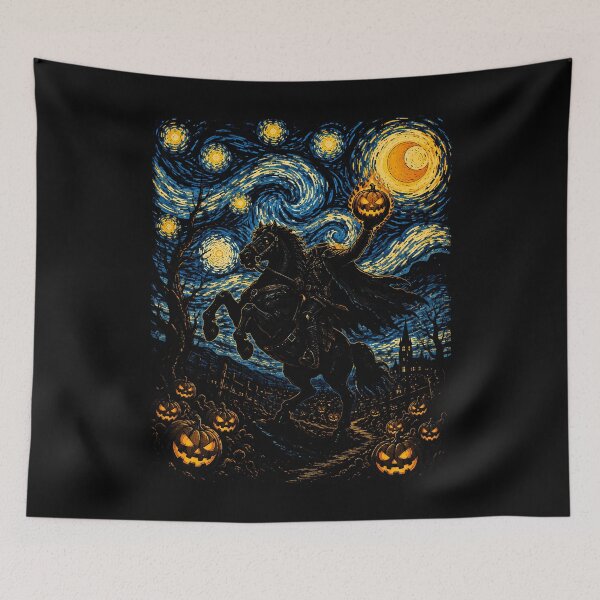 Item preview, Spooky Horseman with Pumpkin Lantern Halloween designed and sold by rafaeltto.