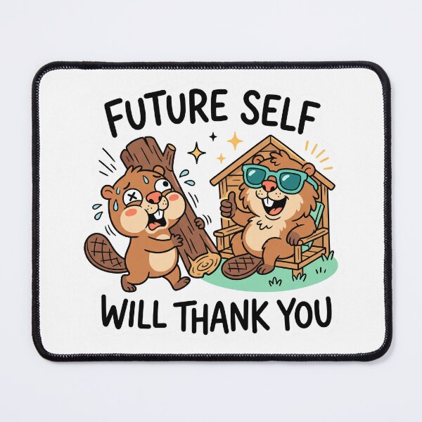 Item preview, Future Self Will Thank You Funny Beaver Cartoon Motivation Sticker designed and sold by CreativeArtisanPrints Shop.