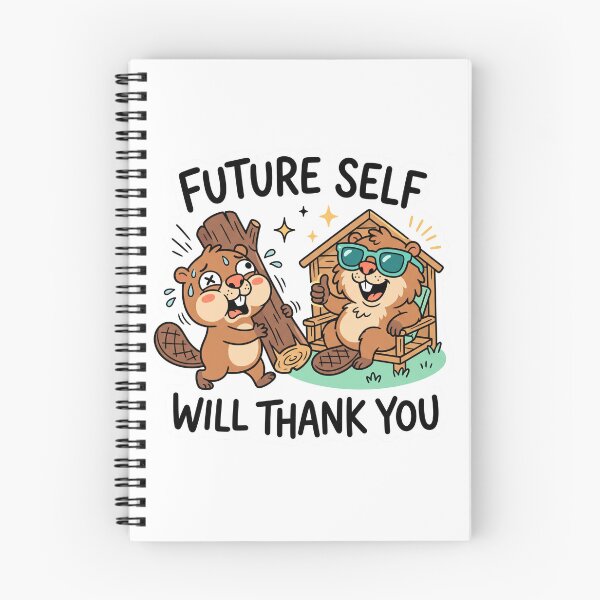 Item preview, Future Self Will Thank You Funny Beaver Cartoon Motivation Sticker designed and sold by CreativeArtisanPrints Shop.