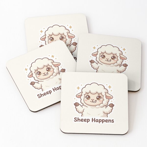 Item preview, Sheep Happens – Funny Welsh Pun designed and sold by Cerys-GS.