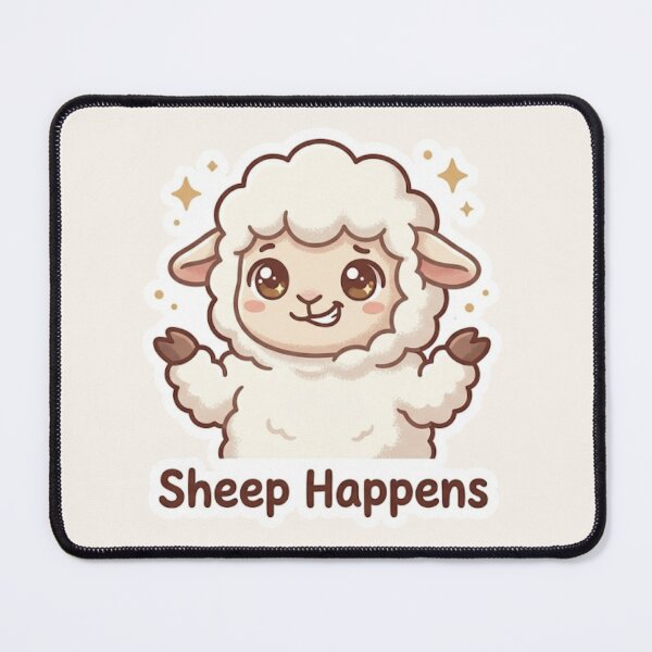 Item preview, Sheep Happens – Funny Welsh Pun designed and sold by Cerys-GS.