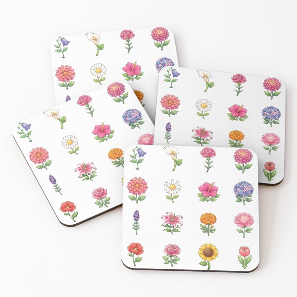 Item preview, Cute Flowers Sticker Pack Botanical Rose Daisy Lily Floral Art designed and sold by Pavnud.