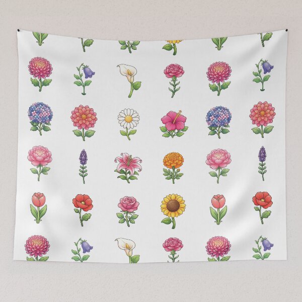 Item preview, Cute Flowers Sticker Pack Botanical Rose Daisy Lily Floral Art designed and sold by Pavnud.