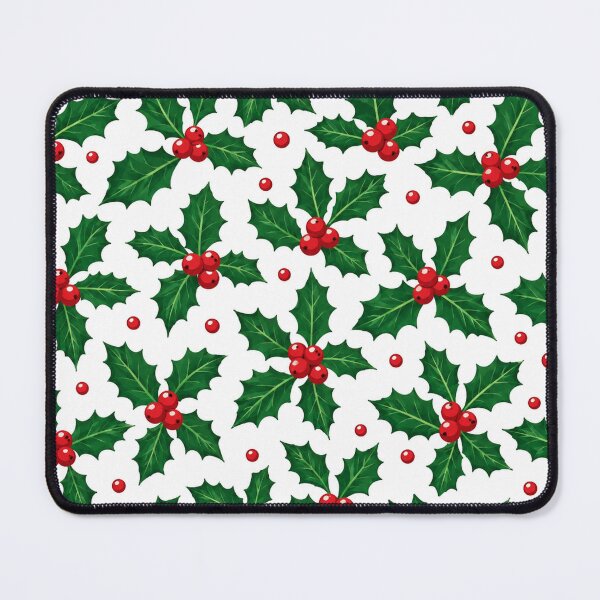 Item preview, Festive Holly Berry Leaves Christmas Pattern designed and sold by Owcomm.
