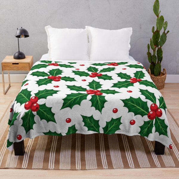 Item preview, Festive Holly Berry Leaves Christmas Pattern designed and sold by Owcomm.