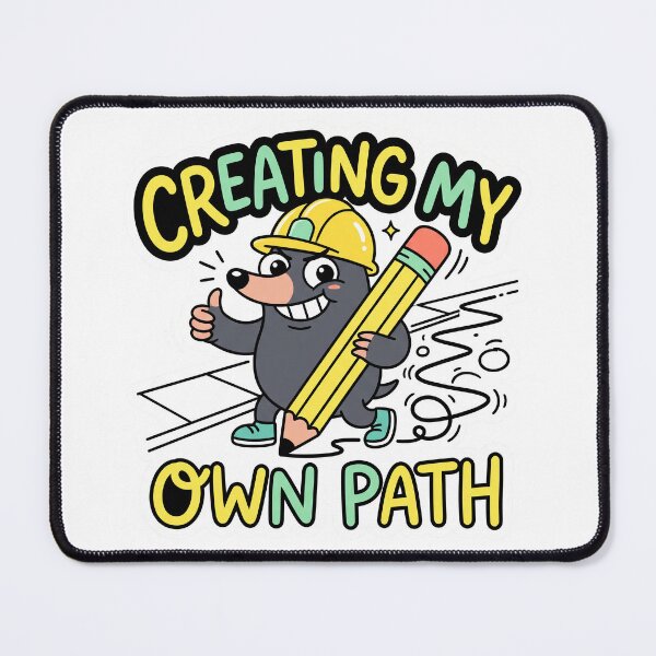 Item preview, Creating My Own Path Funny Mole Cartoon Motivation Sticker designed and sold by CreativeArtisanPrints Shop.