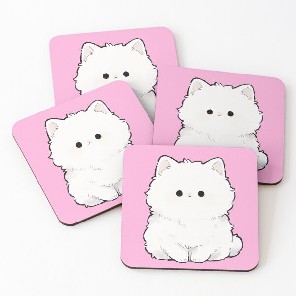 Item preview, Cute Fluffy White Kitten Kawaii Illustration designed and sold by jianina-alondra.