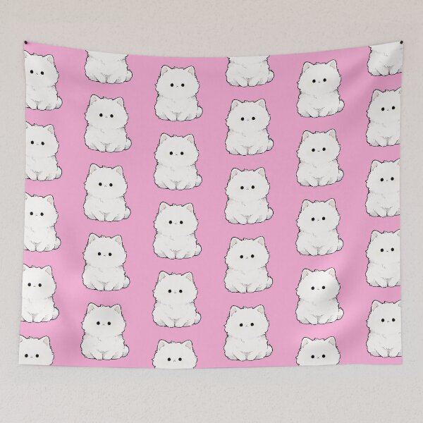 Item preview, Cute Fluffy White Kitten Kawaii Illustration designed and sold by jianina-alondra.