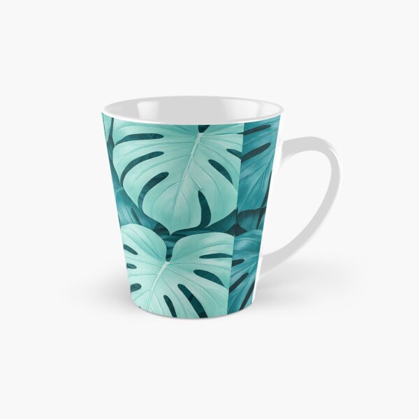 Item preview, Teal Monstera Leaves Tropical Jungle Pattern designed and sold by Owcomm.