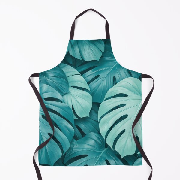 Item preview, Teal Monstera Leaves Tropical Jungle Pattern designed and sold by Owcomm.