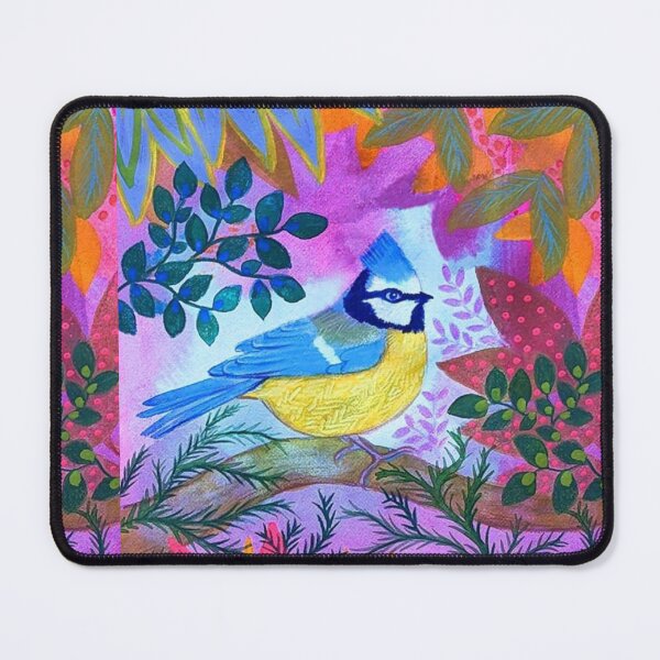 Item preview, Colourful Bluetit, colourful botanical, designed and sold by Jess Stride.