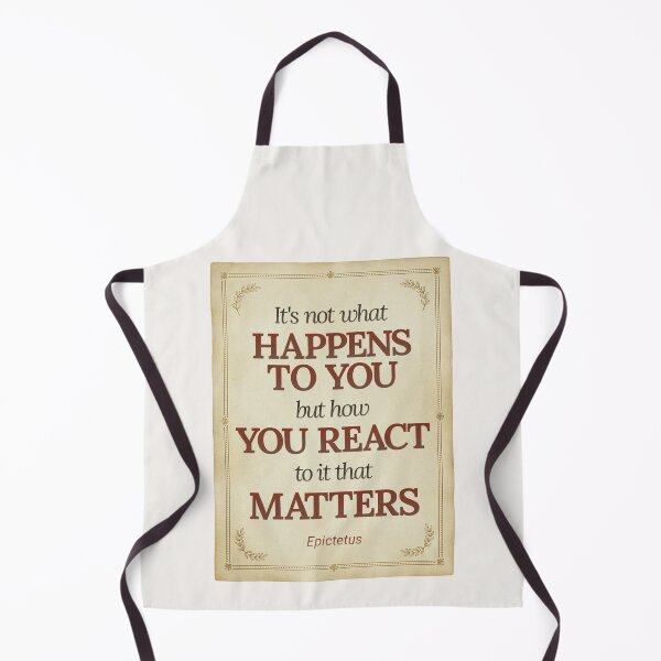 Item preview, It's not what happens to you but how you react to it that matters - Epictetus - Elegant Script Stoic Quote - Roman Red Version designed and sold by Stoic Core.