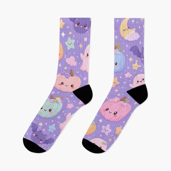 Item preview, Kawaii Pastel Autumn Night Ghost Pattern designed and sold by Thai Vibe Studio.