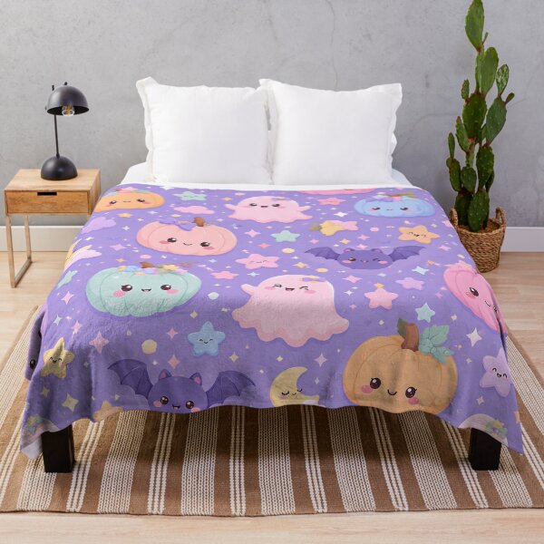 Item preview, Kawaii Pastel Autumn Night Ghost Pattern designed and sold by Thai Vibe Studio.