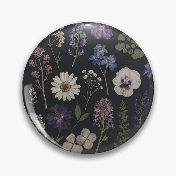 Item preview, Vintage Pressed Dried Flowers Dark Botanical Pattern designed and sold by Owcomm.