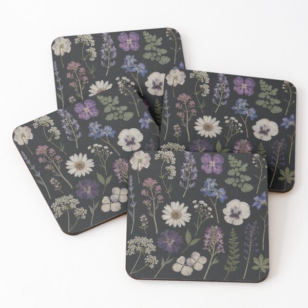 Item preview, Vintage Pressed Dried Flowers Dark Botanical Pattern designed and sold by Owcomm.