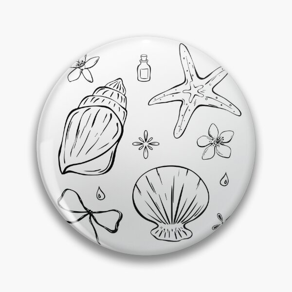 Item preview, Sea Treasures Sketch | Coastal Shell & Starfish Illustration designed and sold by Sagi Jane Art.