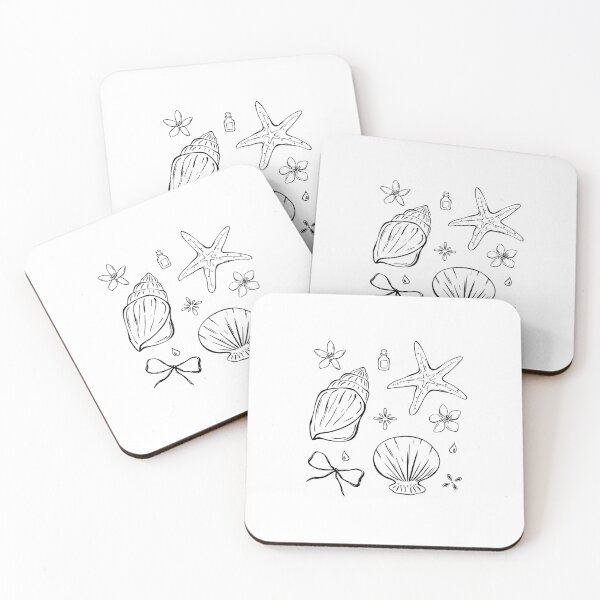 Item preview, Sea Treasures Sketch | Coastal Shell & Starfish Illustration designed and sold by Sagi Jane Art.