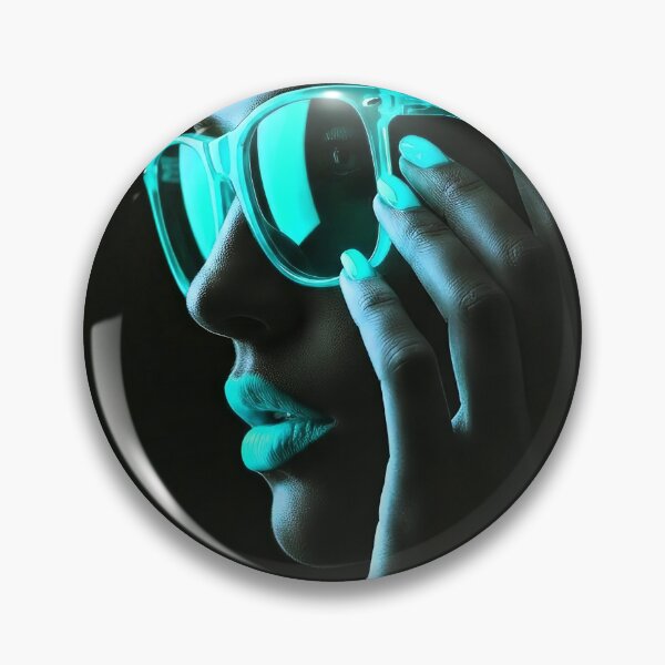 Item preview, Electric Cyan Glow Neon Portrait Aesthetic Art designed and sold by abanoubnabil.