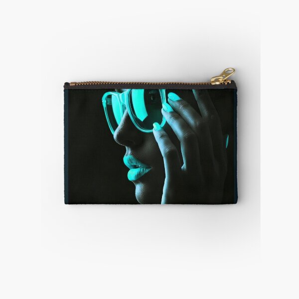 Item preview, Electric Cyan Glow Neon Portrait Aesthetic Art designed and sold by abanoubnabil.